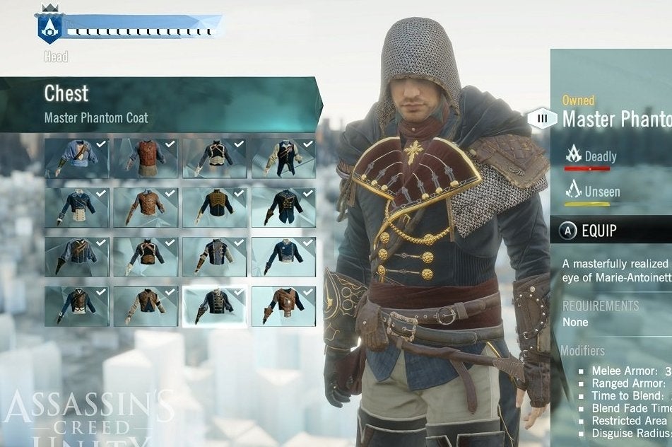 Assassin's Creed: Unity's RPG-like customisation and skill revealed | Eurogamer.net