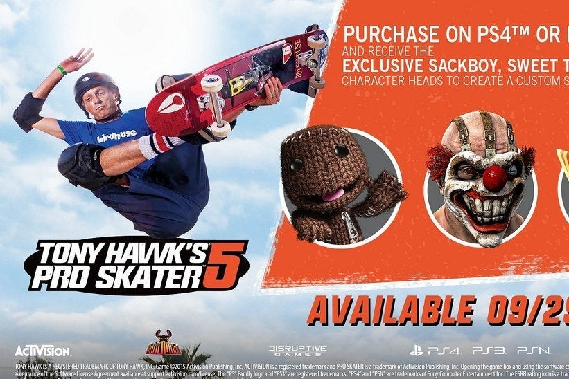 Imagen para Tony Hawk Pro Skater 5 tendrá contenidos exclusivos en PlayStation
