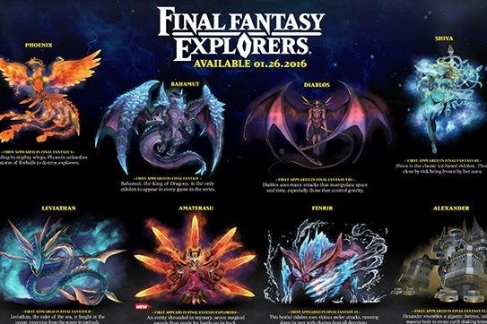 Afbeeldingen van Final Fantasy Explorers heeft 12 Eidolons