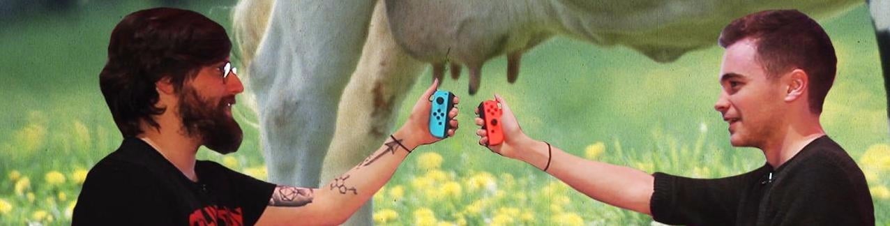 Image for Watch: Chris and Johnny milk a cow using the Nintendo Switch