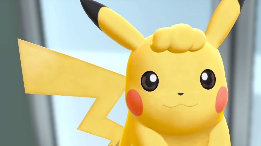 Afbeeldingen van In Pokémon Let's Go pas je de haarstijl van Pikachu en Eevee aan
