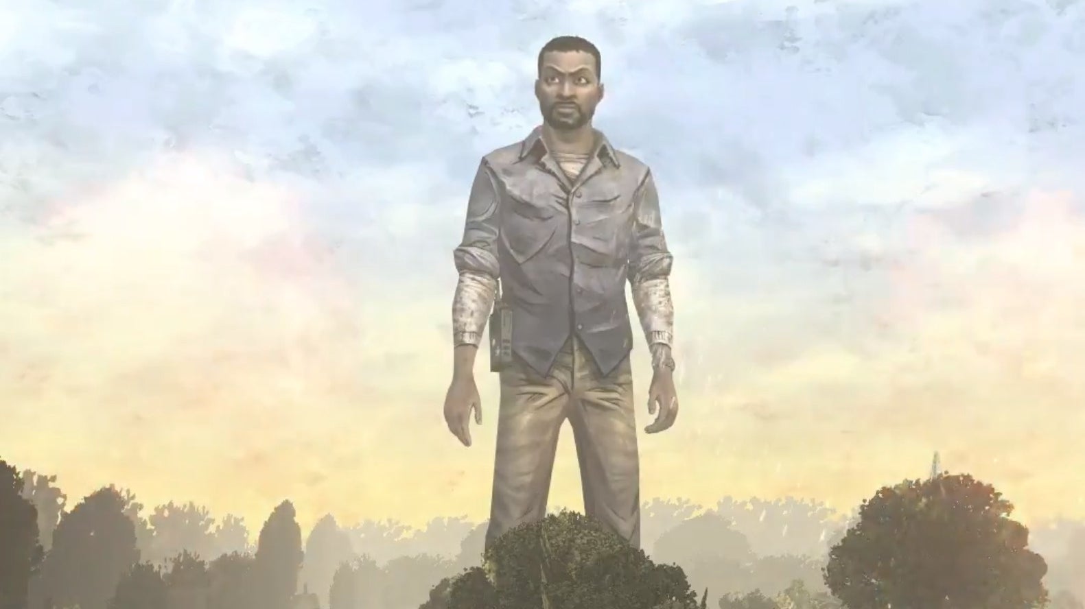 Obrazki dla Bohater pierwszego sezonu The Walking Dead jako strzelający laserem olbrzym