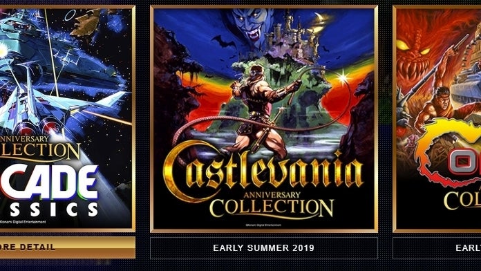 Afbeeldingen van Castlevania en Contra in Konami Anniversary Collections