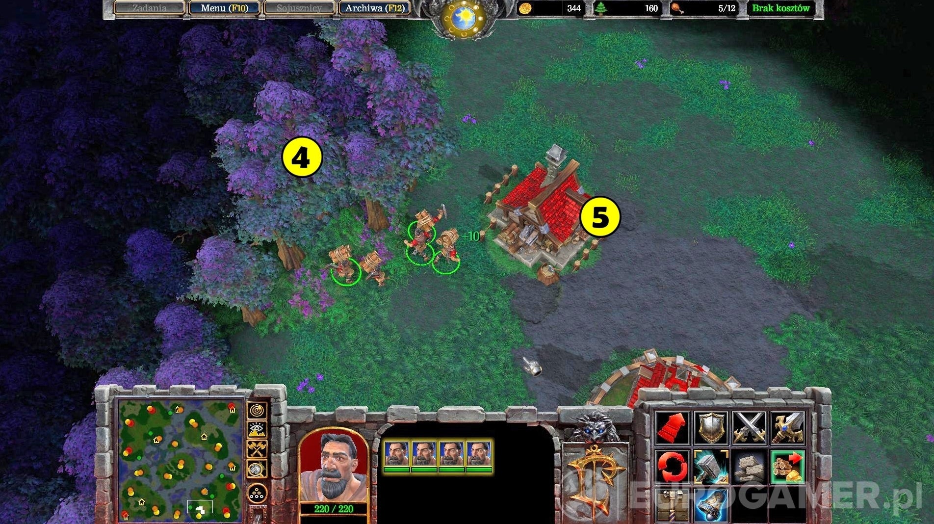 Obrazki dla Warcraft 3 - złoto i drewno, surowce, kopalnie i lasy