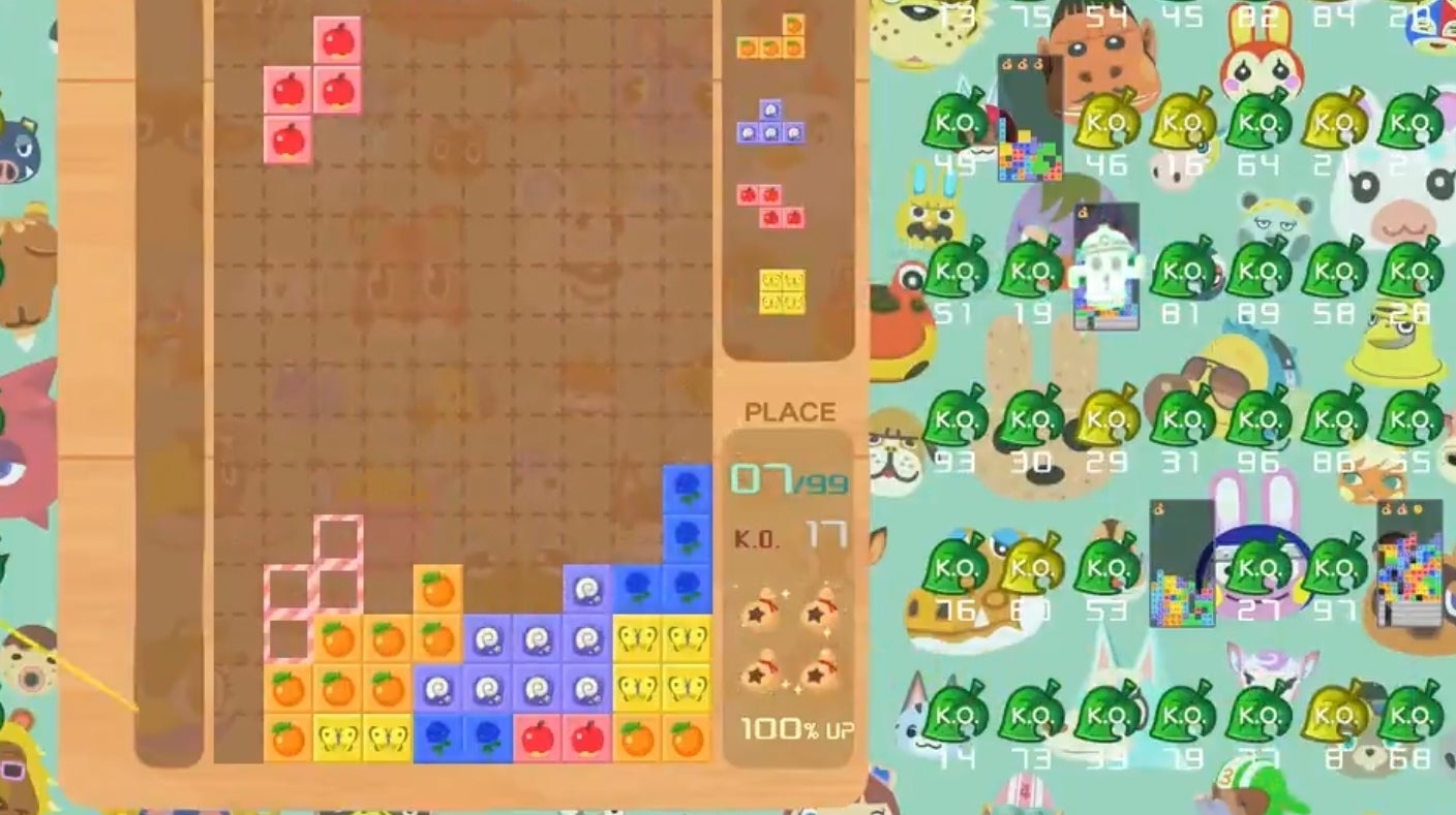 Image for Tetris 99 has an adorable Animal Crossing: New Horizons theme