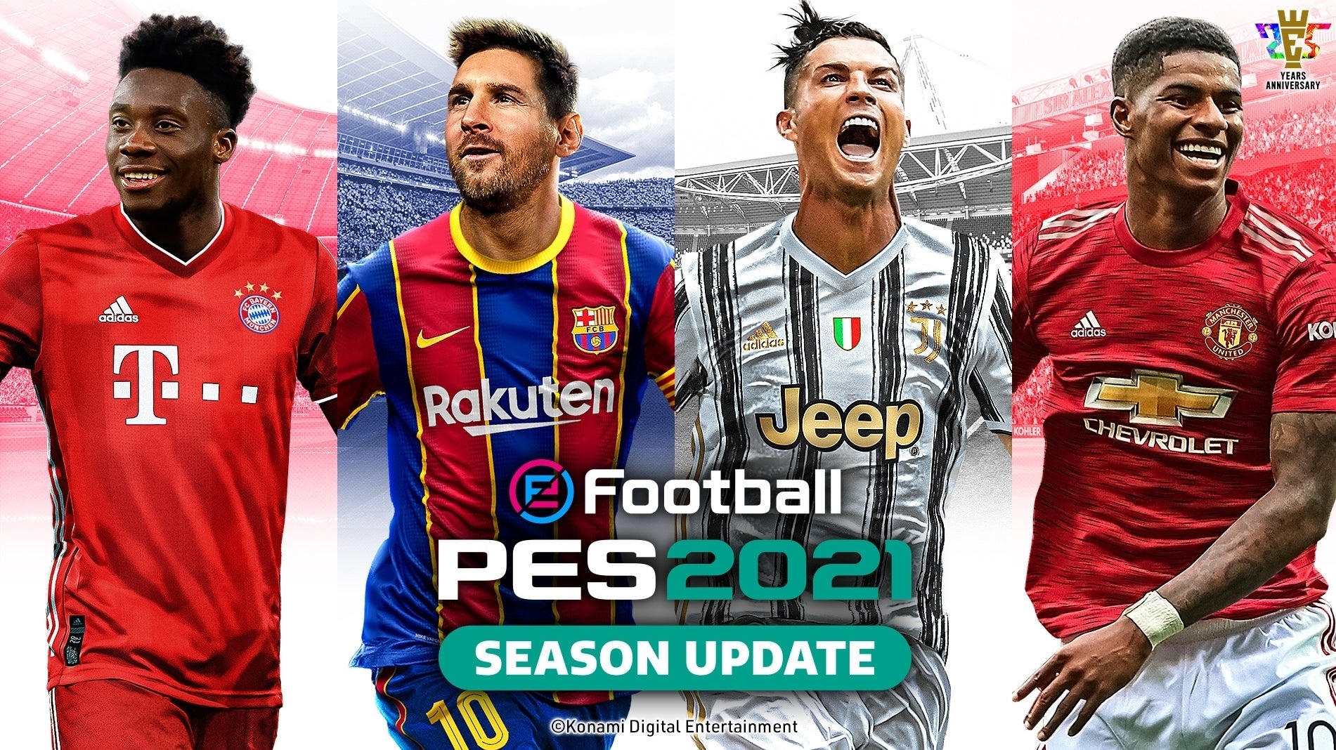 Immagine di eFootball PES 2021 svela la copertina ufficiale e fa il pieno di stelle tra Lionel Messi, Cristiano Ronaldo e non solo