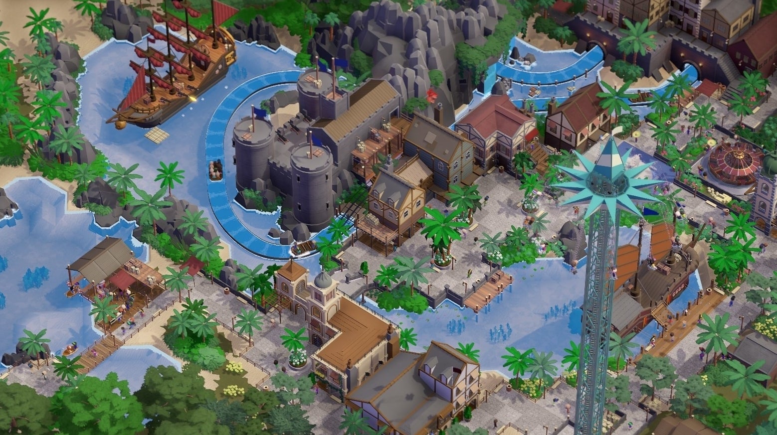 Image for Theme park sim Parkitect's second paid expansion Booms & Blooms is out this week