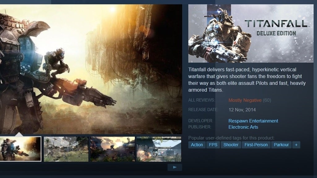 Image for Titanfall surprise launches on Steam - is met with immediate "Mostly Negative" reception