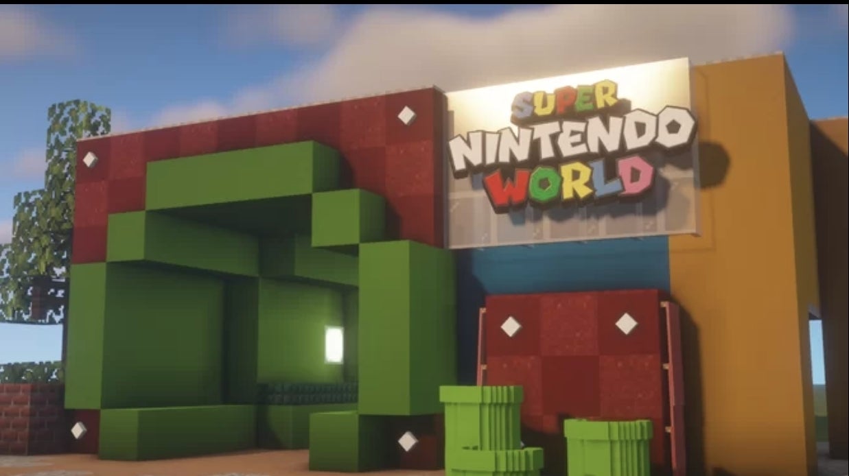 Image for Most of us won't be able to visit Super Nintendo World, so someone's making it in Minecraft