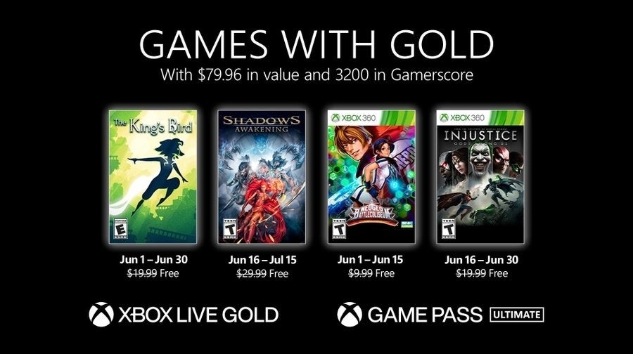 微软宣布将于2021年6月推出Xbox Gold游戏