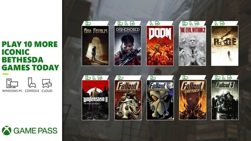 Imagen para Diez juegos de Bethesda se añadirán a Xbox Game Pass hoy mismo