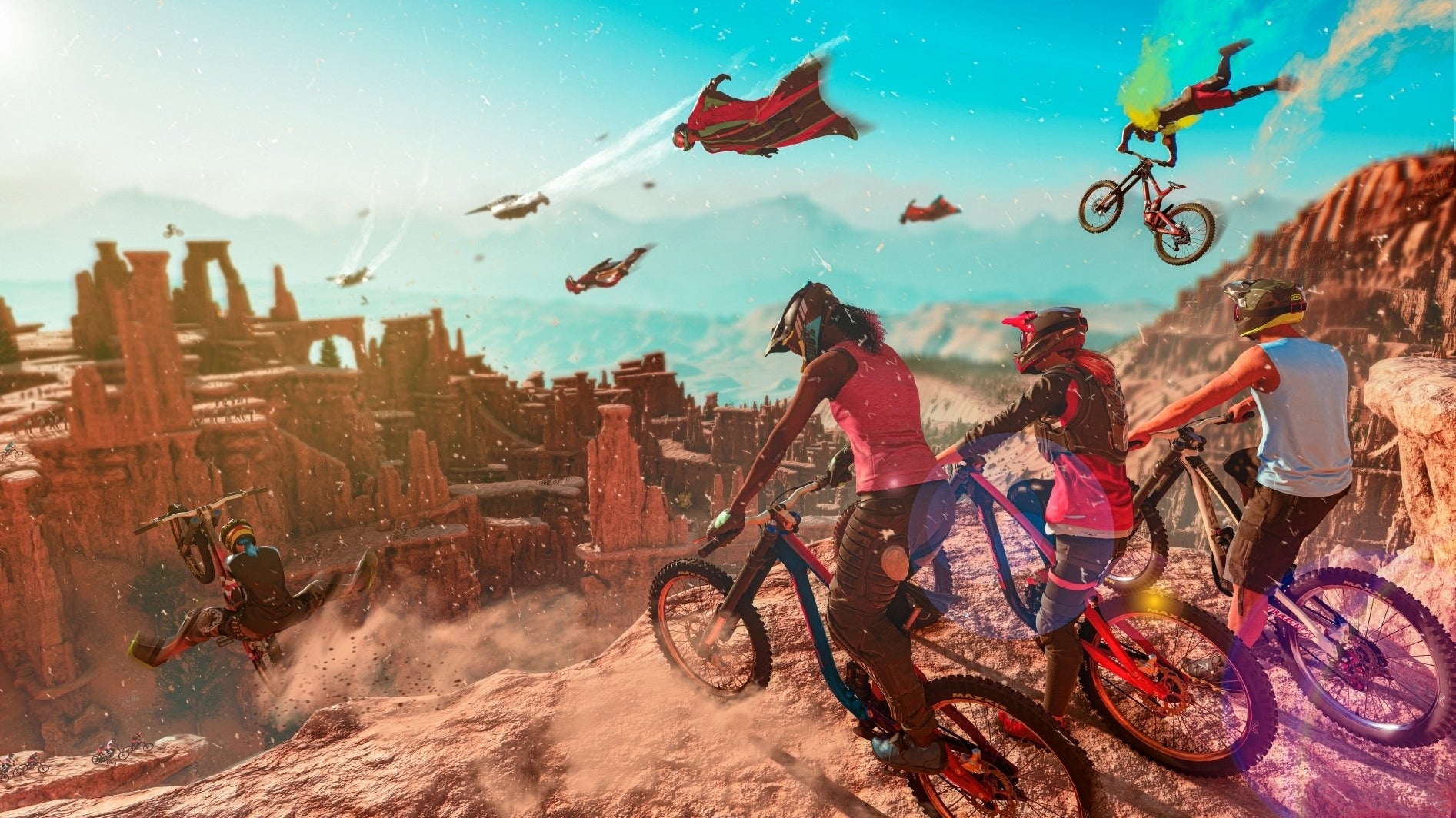 Image for Riders Republic review - lumpy and loveable extreme sports playground