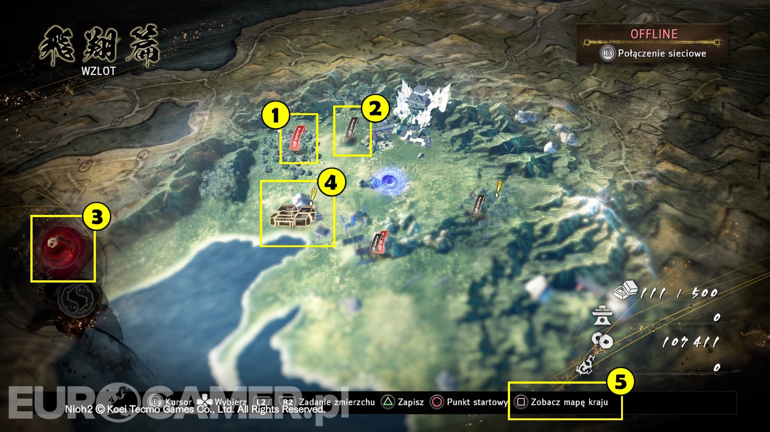 Nioh 2 - mapa i rodzaje zadań: główne, poboczne, zmierzchu, treningowe  (Dojo) | Eurogamer.pl