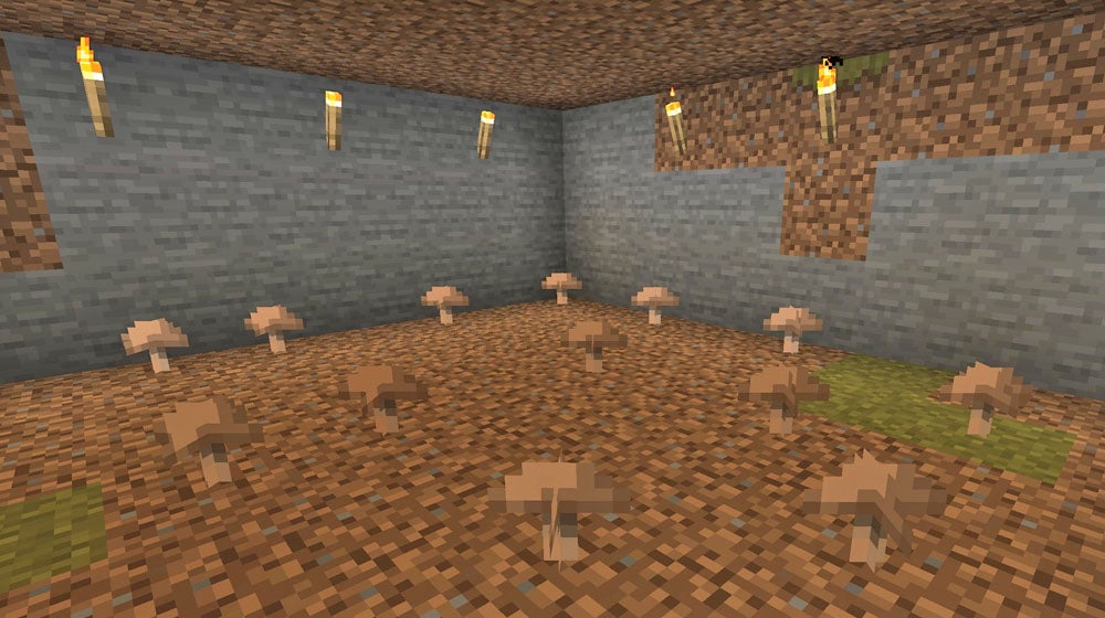 Obrazki dla Minecraft - uprawa grzybów: borowiki, muchomory