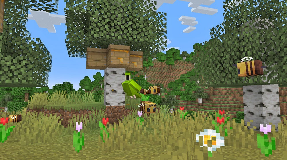Obrazki dla Minecraft - pszczoły: miód, ule, hodowla