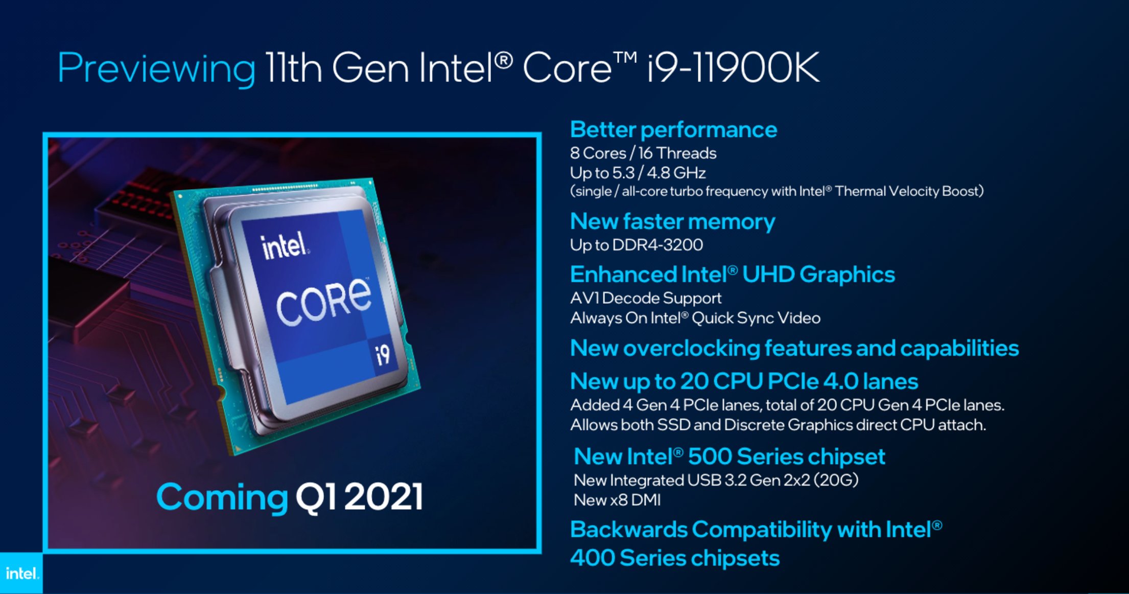 Intel at CES 2021  Core i9 11900K  Z590 motherboards and ultraportable gaming laptop CPUs - 86