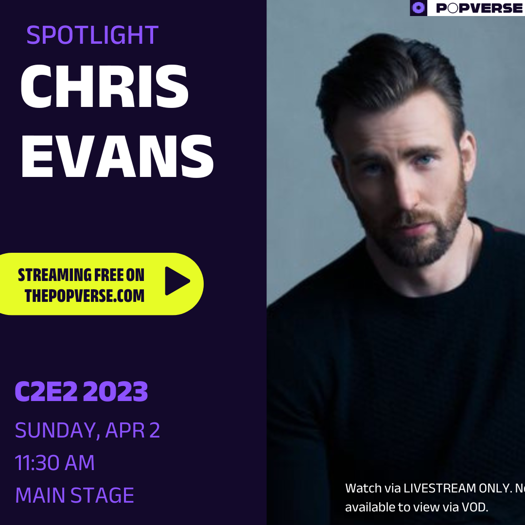 Image for Watch the Chris Evans spotlight panel from C2E2 '23 FREE with our livestream!