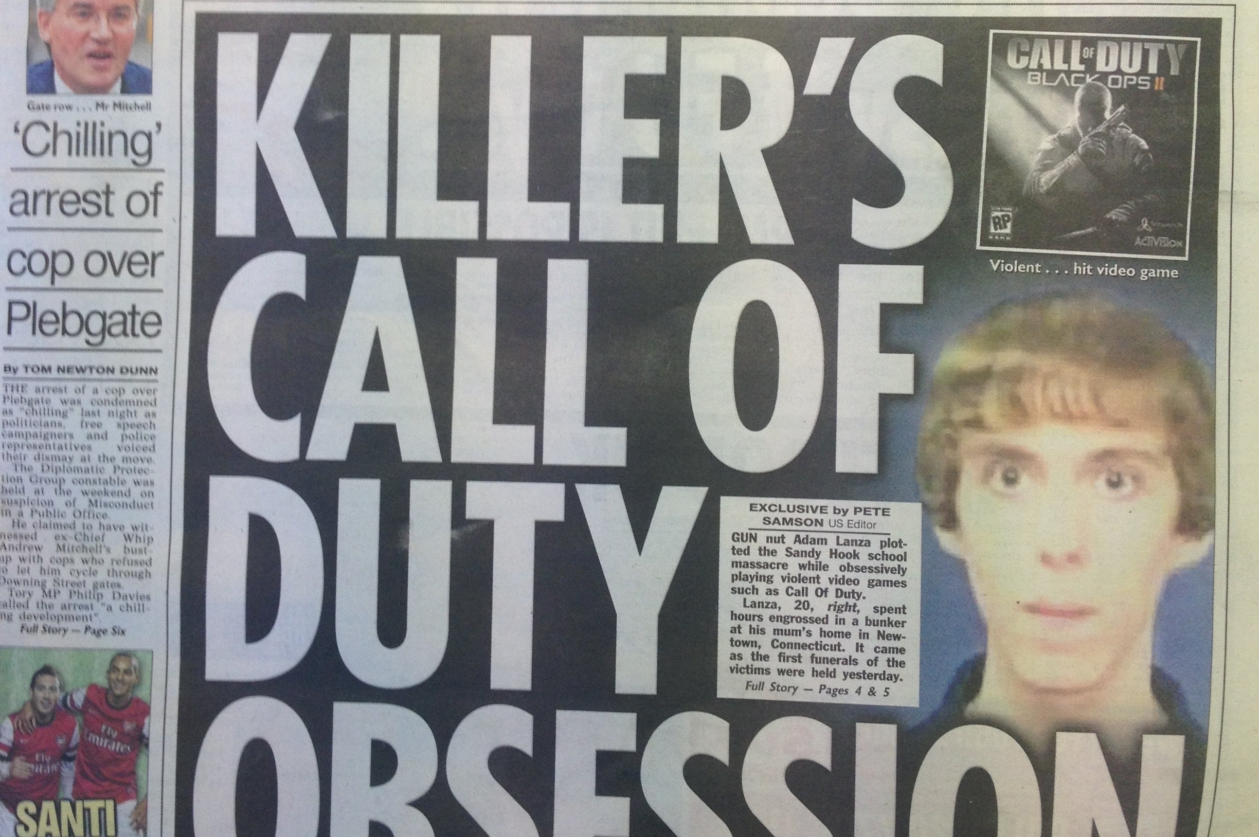 Image for UK tabloids single out Call of Duty, Dynasty Warriors in coverage of Sandy Hook school massacre