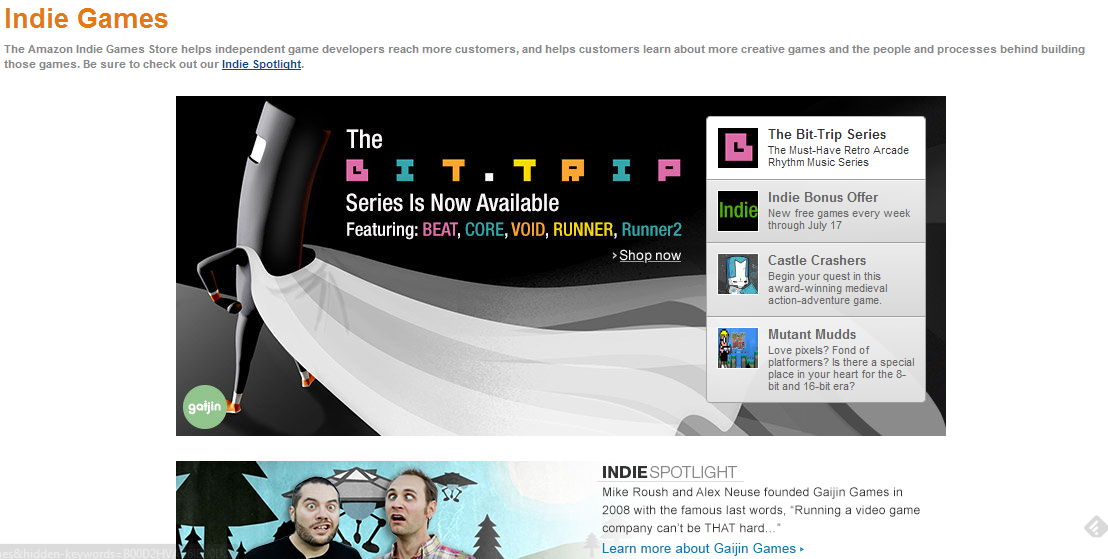 Amazon "reaching out to everyone" for Indie Games Store | GamesIndustry.biz