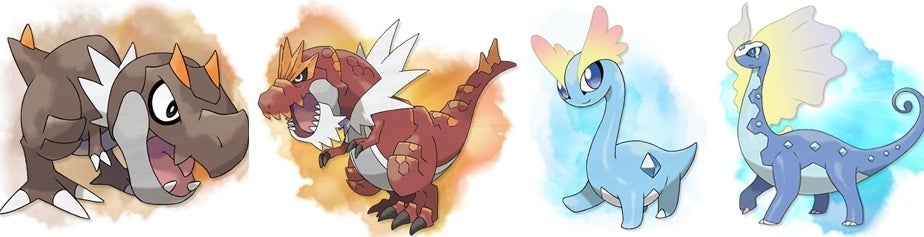 Afbeeldingen van Tyrunt en Amaura onthuld voor Pokémon X en Y