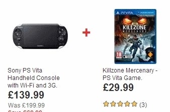 Image for Argos offering PlayStation Vita 3G, two games, memory card for £140