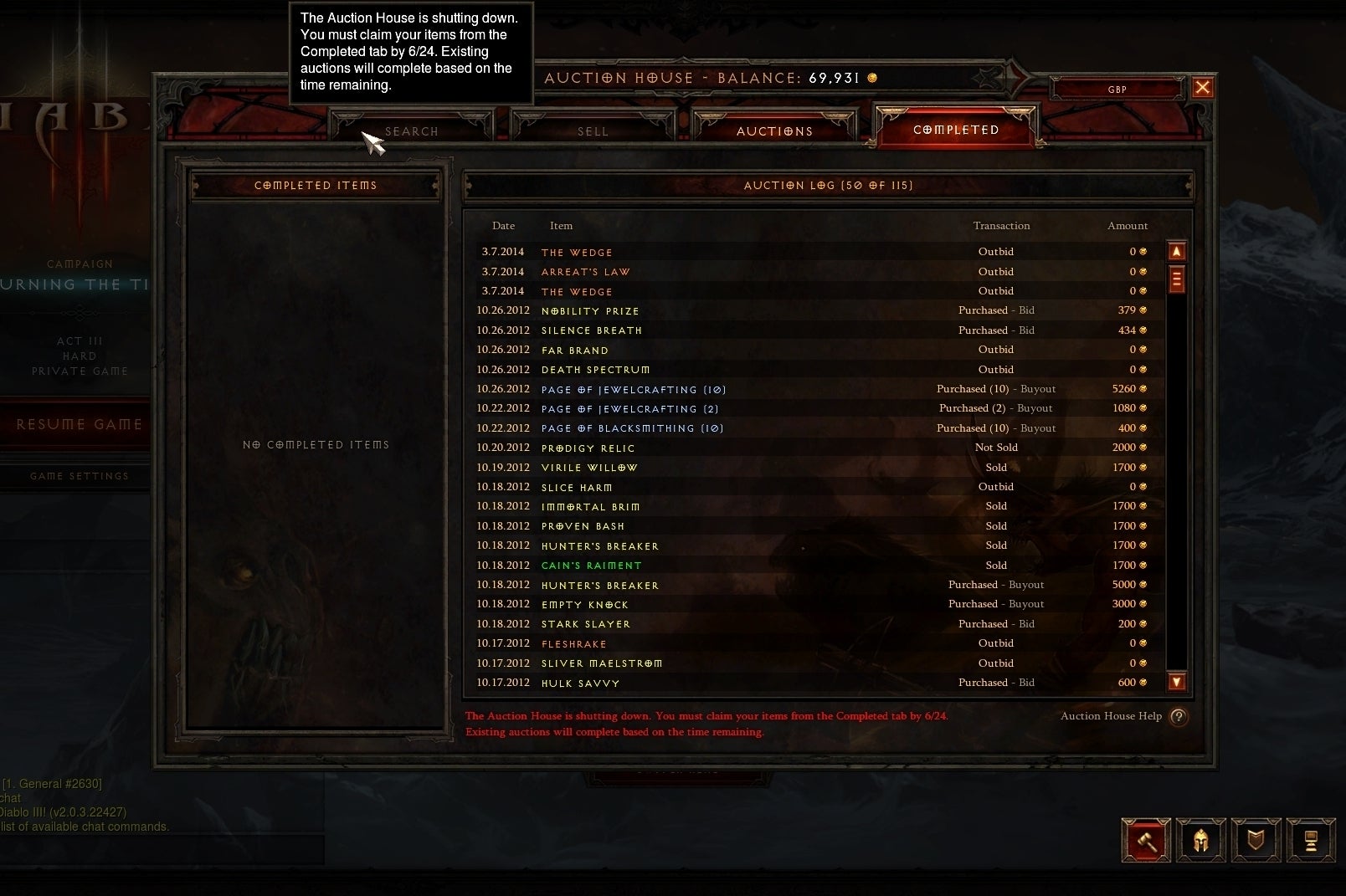 Image for Diablo 3's controversial Auction House finally goes offline