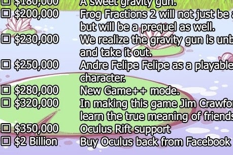 Image for Frog Fractions 2 adds stretch goal to buy Oculus from Facebook