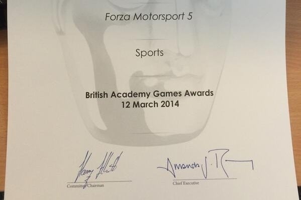 Image for Whoops! BAFTA sends Forza award nomination to Codemasters
