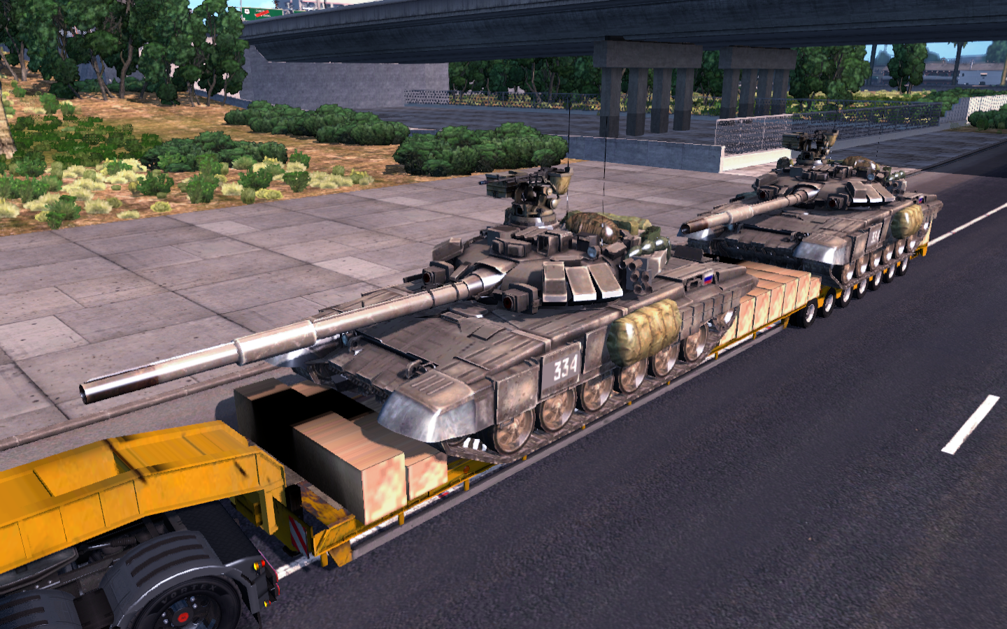 Obrazki dla Przyczepa z czołgami T-90A - mod do American Truck Simulator