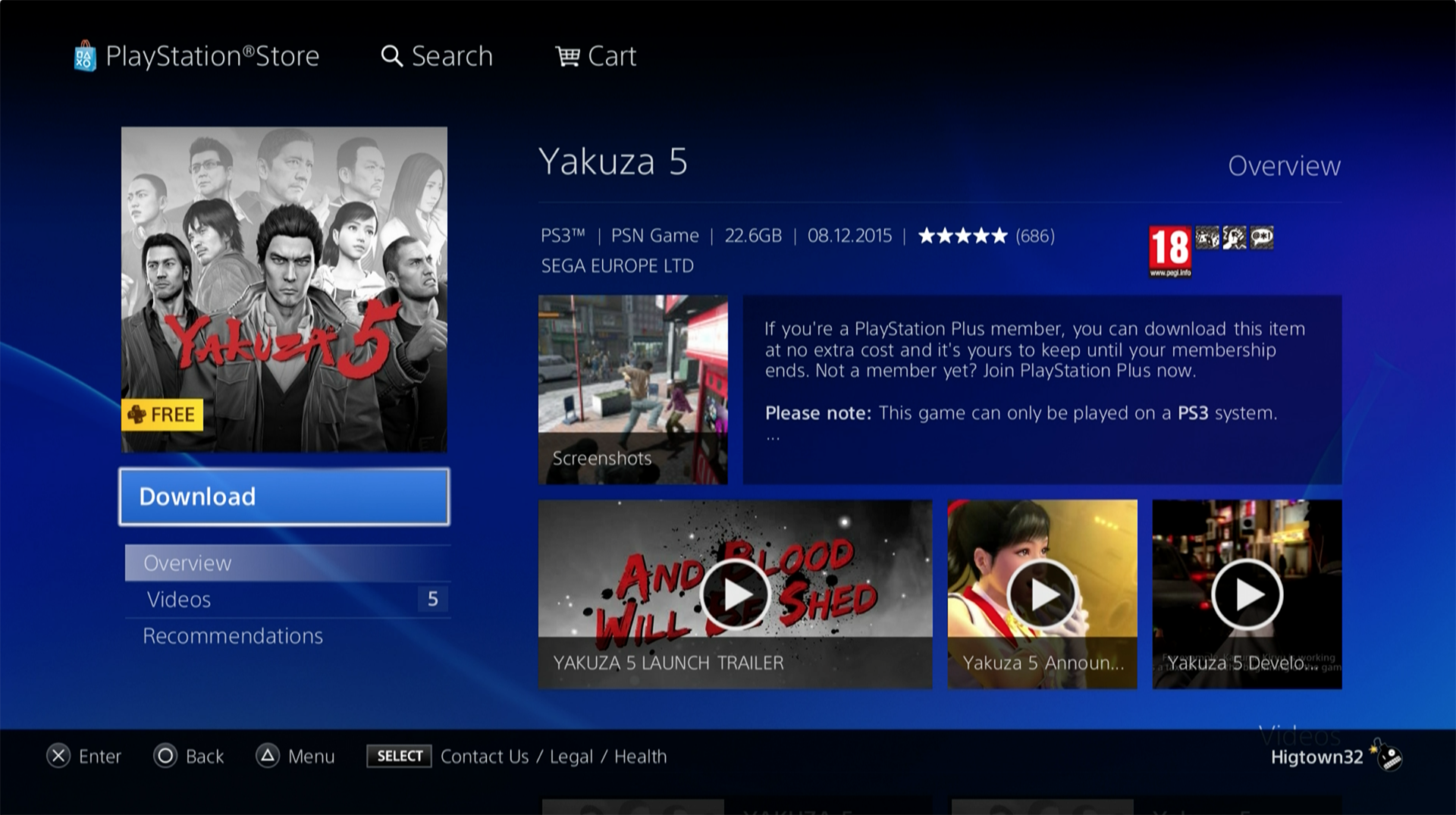 Yakuza currently if you have PlayStation Plus |