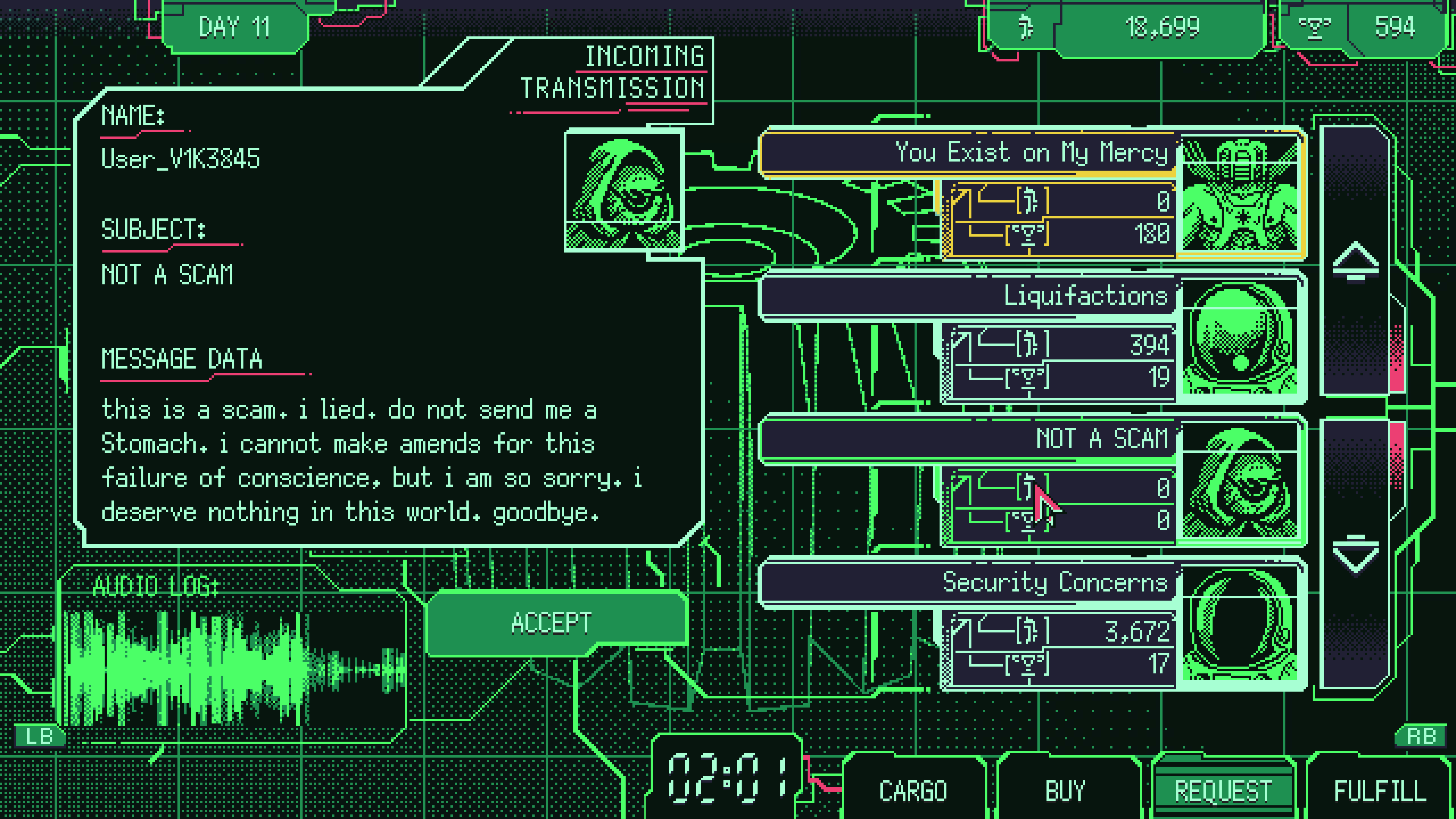 Space Warlord Organ Trading Simulator review   body horror is just good business - 91
