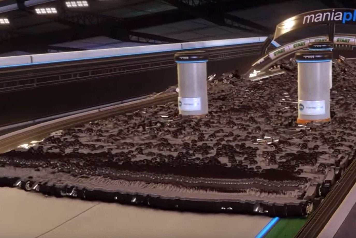 Image for 20,000 video game cars flow like water in TrackMania