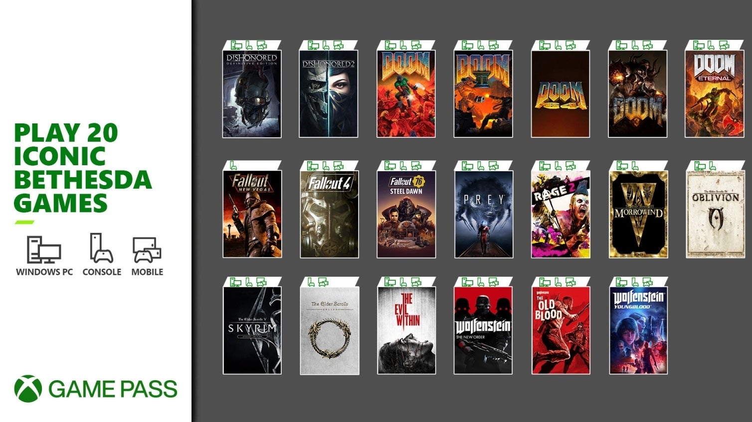 Imagem para Avalanche de jogos Bethesda chega ao Xbox Game Pass
