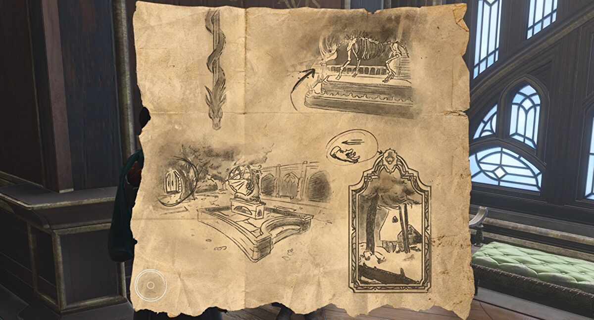 Afbeeldingen van Hogwarts Legacy: Cache In The Castle en Arthur's Map oplossing uitgelegd