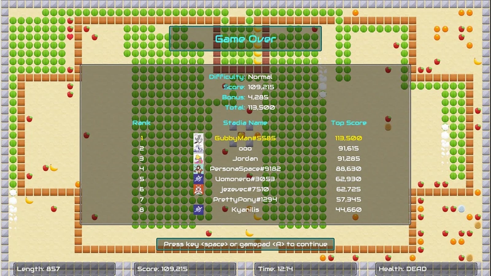 Two days from death, Stadia fans battle to become Worm Game's ...