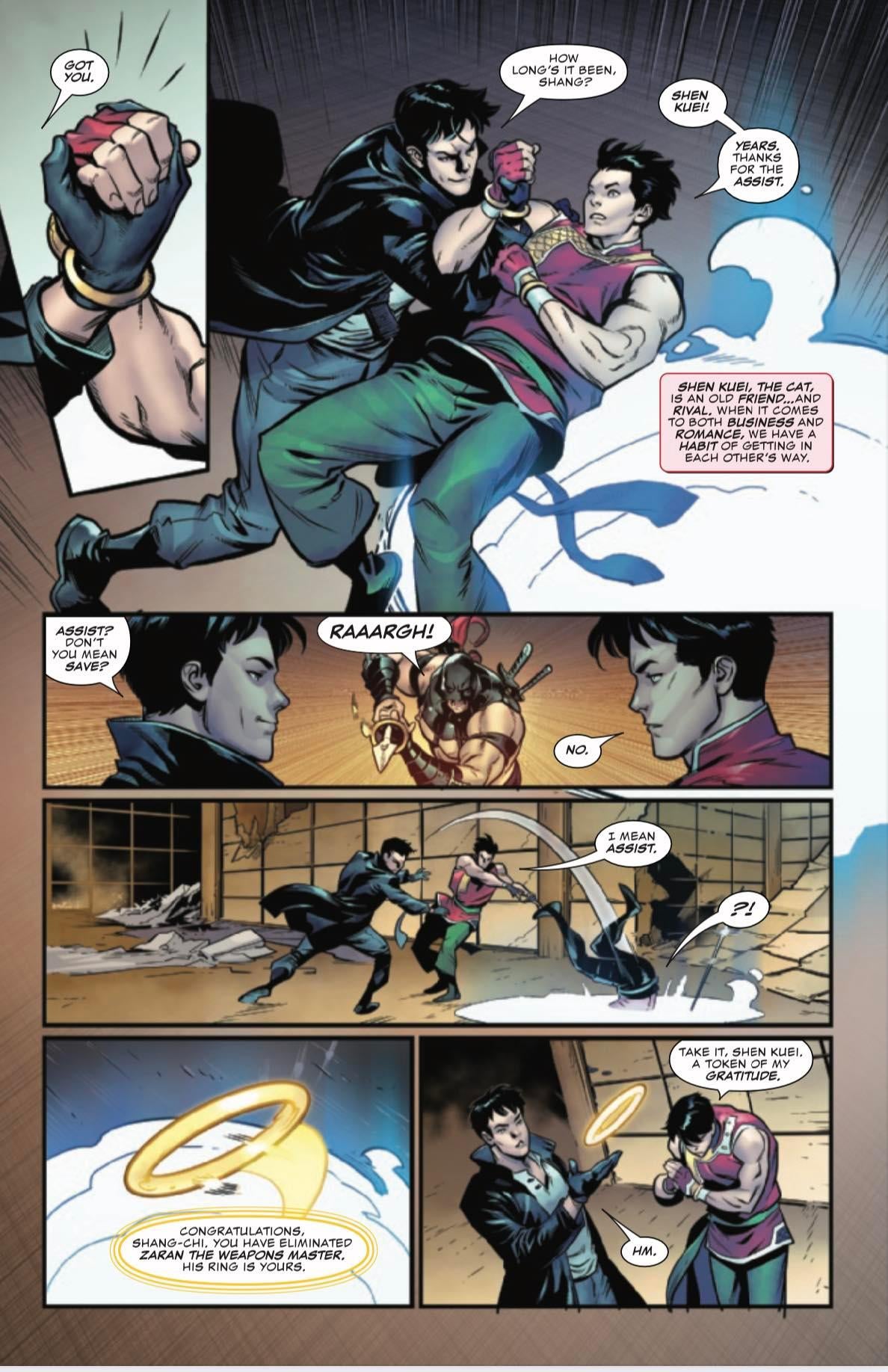 The Cat and Shang-Chi reunite (art by Marcus To)