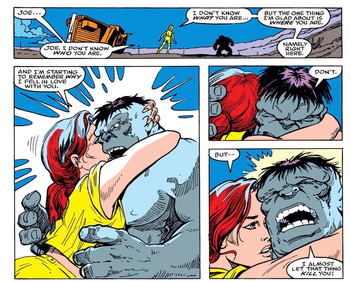 Marlo and Hulk breakup in Incredible Hulk #362 (art by Jeff Purves)