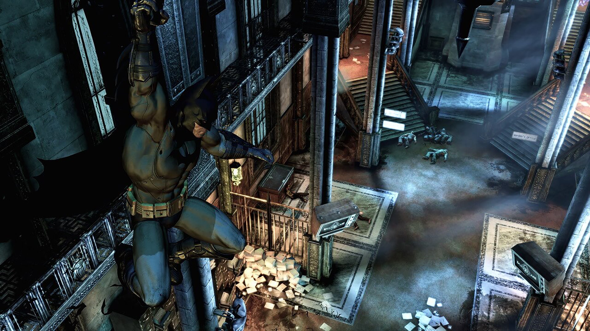 Arkham wiki. Batman Arkham Asylum комната надзирателя.