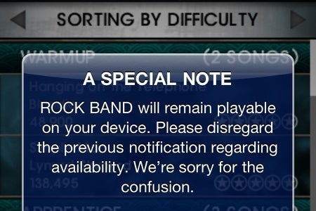Image for Rock Band iOS case highlights EA's digital EULA policy