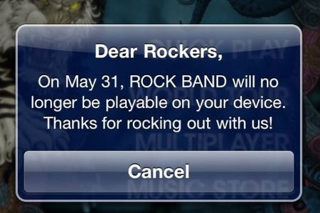 Image for Rock Band iOS "no longer playable" after 31st May