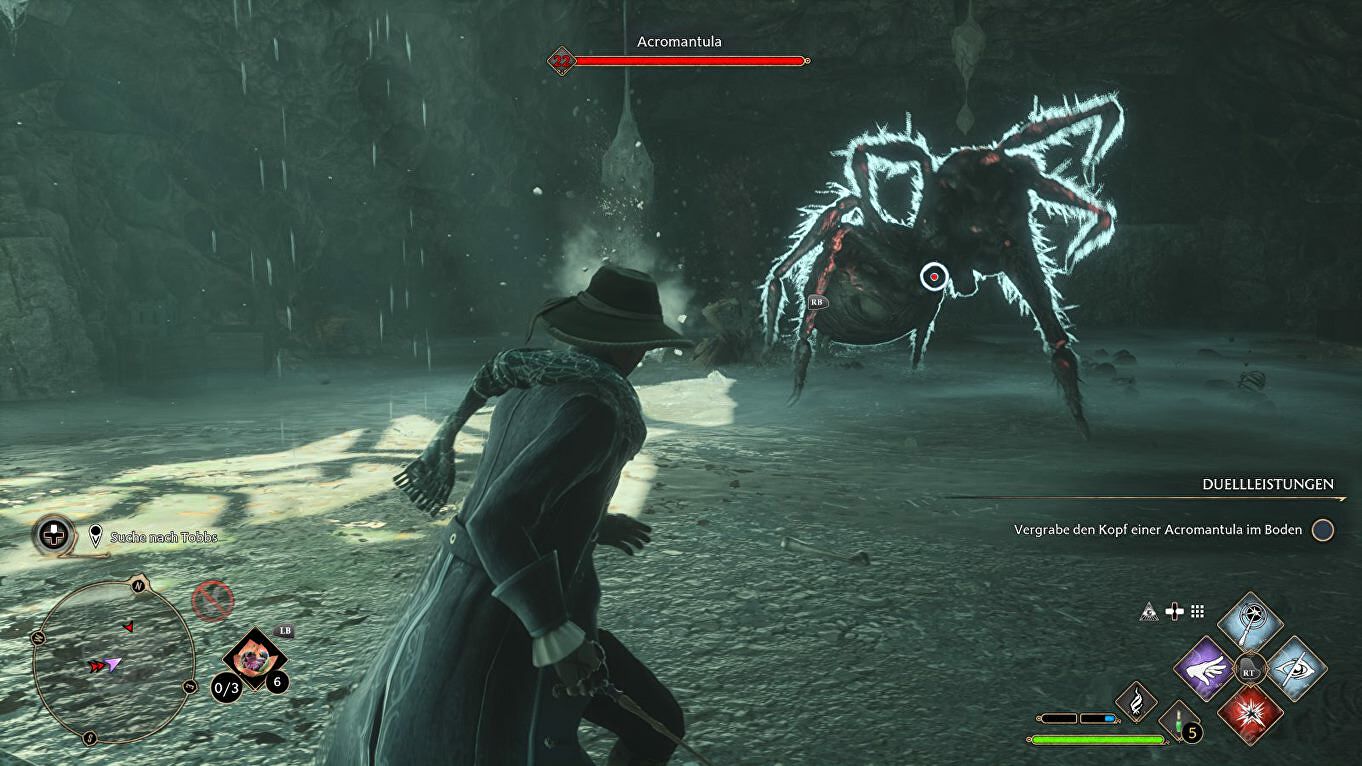 Afbeeldingen van Hogwarts Legacy: The Plight Of The House-Elf, Tobbs vinden in Cave of Spiders, Acromantula verslaan