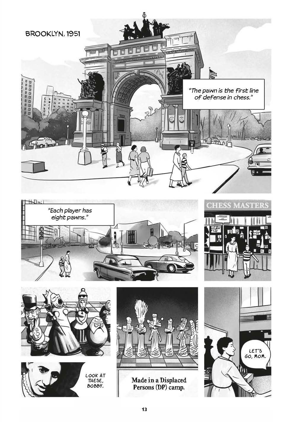 Cover and interior black and white comics art
