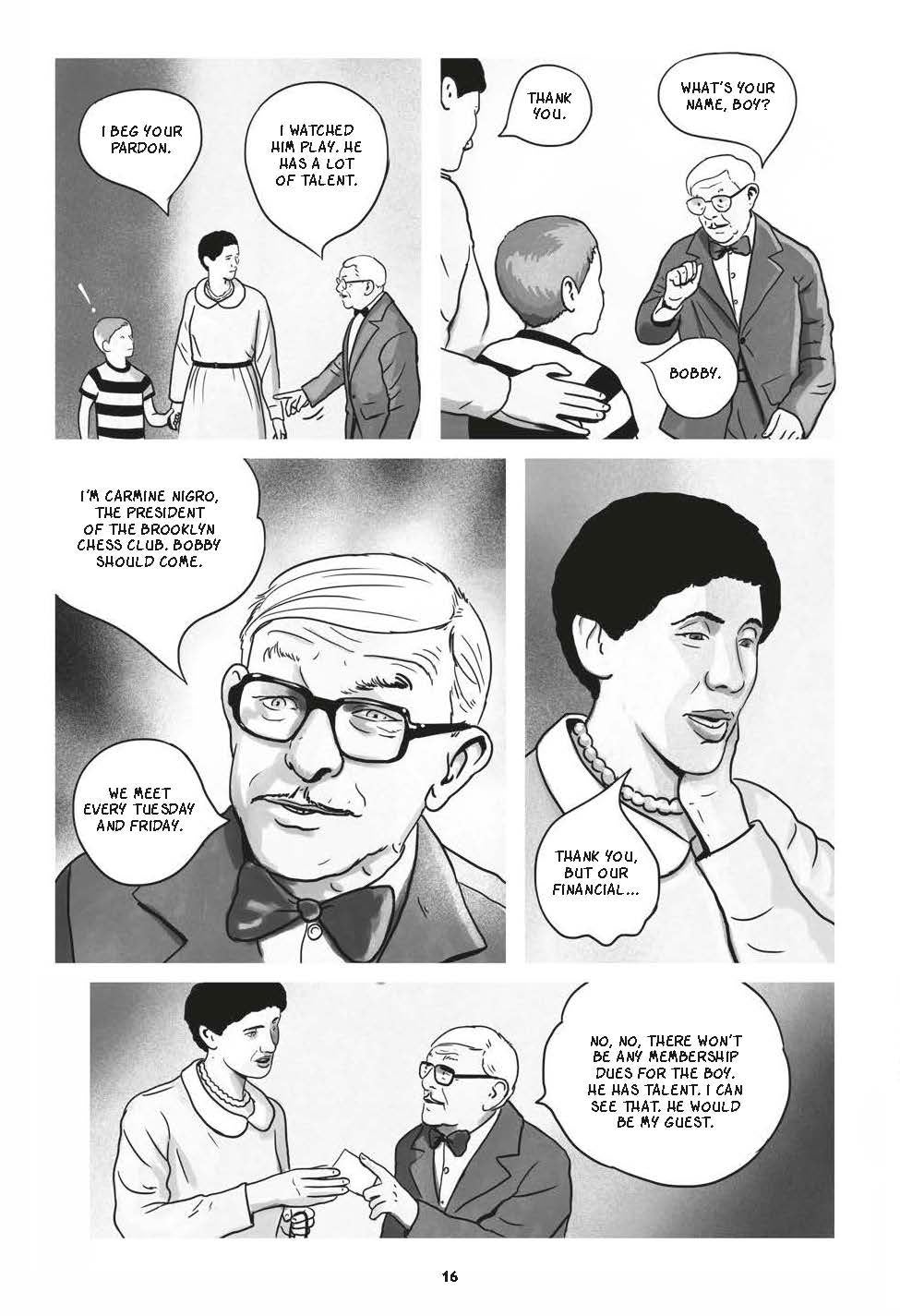 Cover and interior black and white comics art