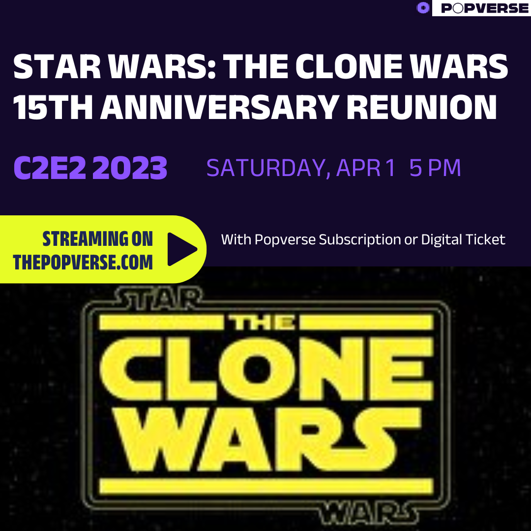 Image for Livestream the Star Wars: The Clone Wars 15th Anniversary panel from C2E2 '23
