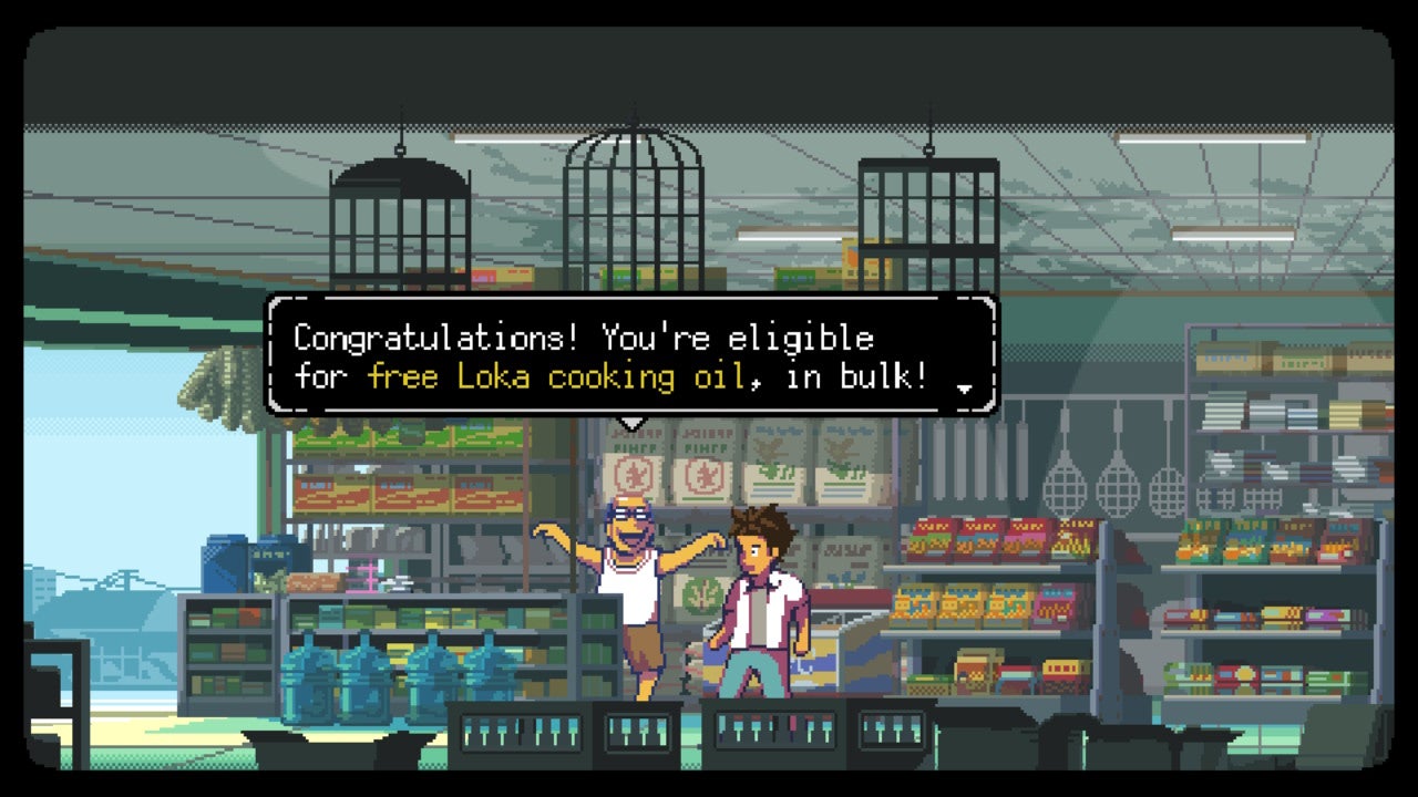A Space for the Unbound review - Atma chats with a strange shop owner giving him a lifetime supply of cooking oil