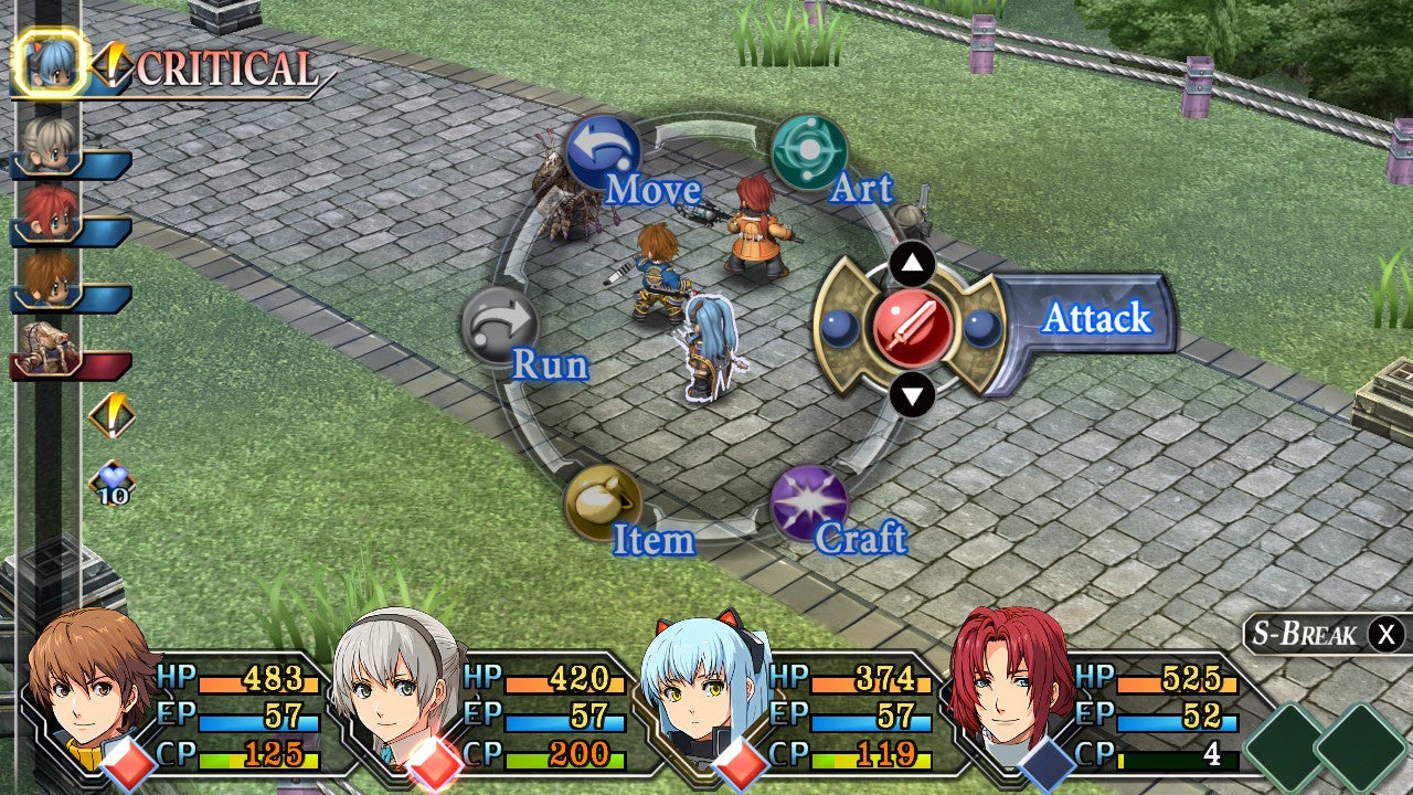 Legend of Heroes Trails From Zero revew - the attack screen options wheel