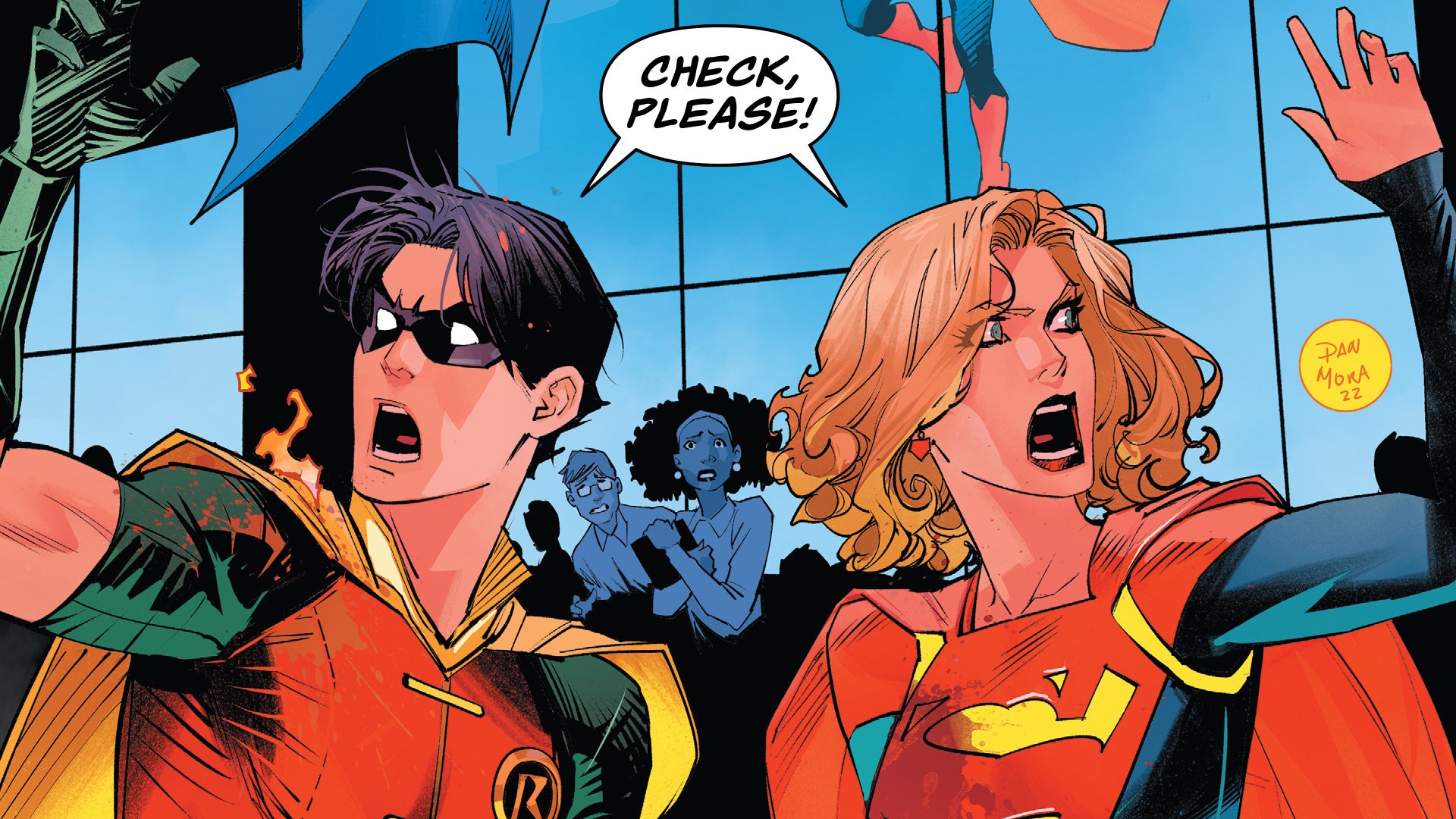 Robin and Supergirl ask for a dinner check