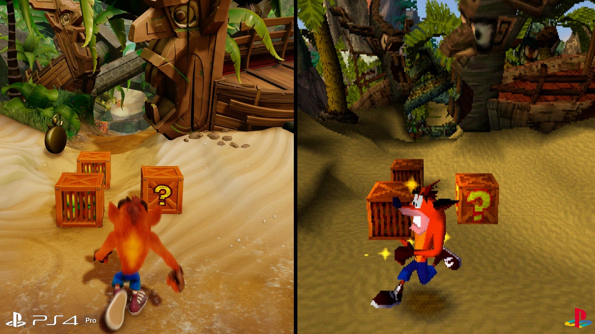 tag ørn Den aktuelle Patreon Exclusive: Crash Bandicoot 1/2 PS4 Pro vs PS1 Comparison | Digital  Foundry