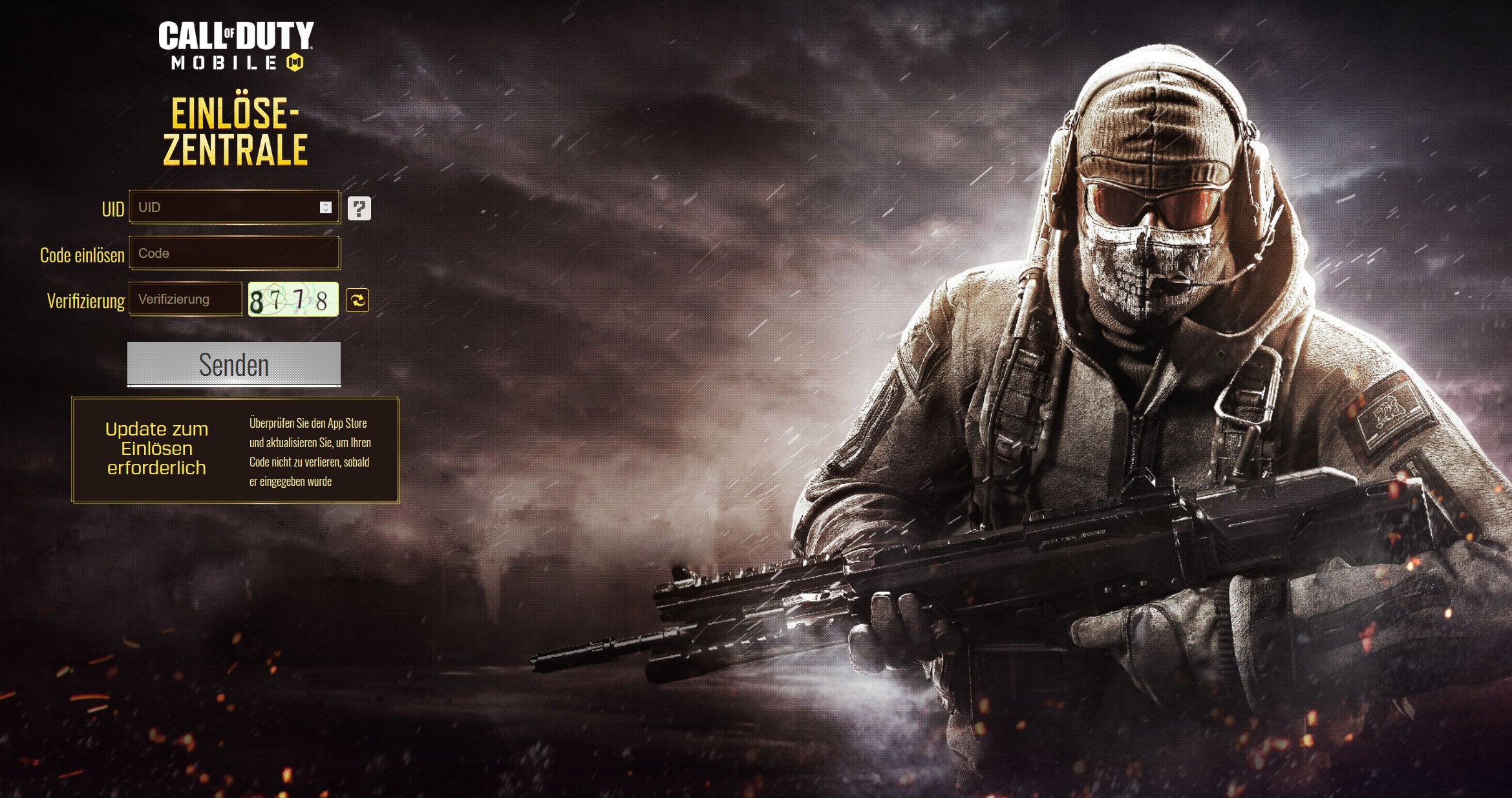 Codes für Call of Duty Mobile werden auf der offiziellen Webseite eingelöst.