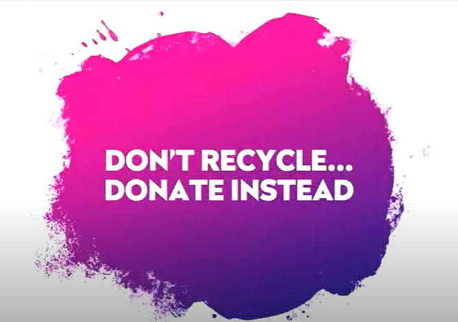 Image for "Instead of recycling your machines, can you donate them instead, please?"